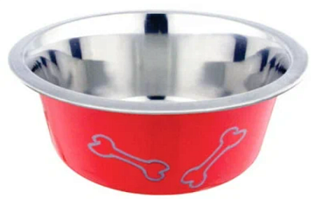 Купить homepet color Косточки миска металлическая для собак и кошек, красная