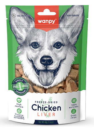 Купить wanpy dog Сублимированное лакомство для собак "Куриная печень"