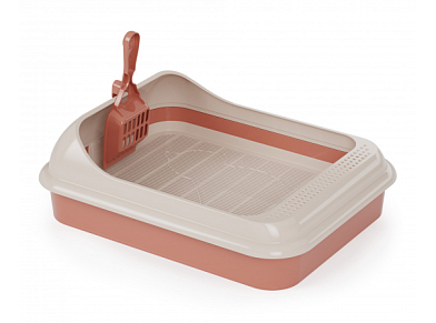 ALTA Лоток для кошек "Эффи" с бортиком, сеткой и совком