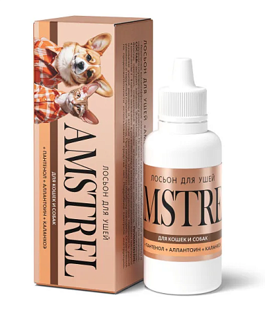 Купить amstrel лосьон для ушей для кошек и собак с пантенолом, аллантоином и каланхоэ