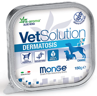 Monge VetSolution Dog Dermatosis диетический корм для взрослых собак всех пород при заболеваниях кожи (ламистер)