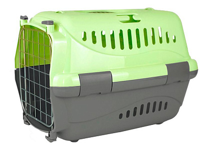 ZOOexpress переноска для собак и кошек с металлической дверцей "Турне", зеленая