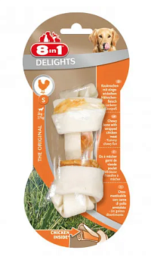 8in1 DELIGHTS S лакомство для собак мелких и средних пород косточка с куриным мясом