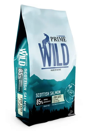 Купить prime wild gf scottish сухой беззерновой корм для взрослых кошек и котят, с лососем