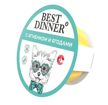 Купить best dinner влажный корм паштет для щенков с ягненком и ягодами (ламистер)