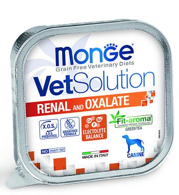 Monge VetSolution Dog Renal and Oxalate диетический корм для взрослых собак всех пород при ХПН и профилактике образования уролитов оксалата кальция (ламистер)