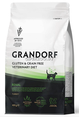 Купить grandorf veterinary diet cat renal полнорационный диетический сухой корм для кошек, для поддержки функции почек при ХБН