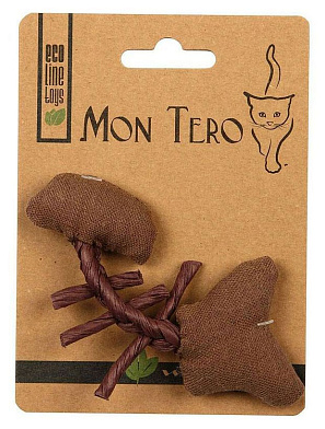 Мон Теро ЭКО игрушка для кошек рыбья кость с кошачьей мятой фиолетовая