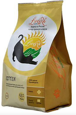 LiveRA Kitten сухой корм для котят и кормящих кошек с домашней птицей