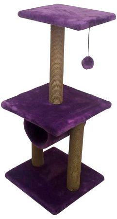 Купить zooexpress комплекс для кошек этажерка с трубой , мех однотонный