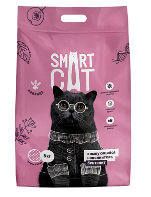 Smart Cat комкующийся наполнитель для кошек, глиняный с ароматом лаванды