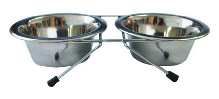 Купить Уют подставка с металлическими мисками для кошек и собак