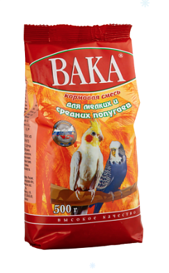 Вака сухой корм для мелких и средних волнистых попугаев