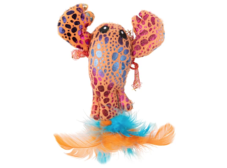 Купить mr.kranch игрушка для кошек Лобстер плюшевая с кошачьей мятой и перышками голубая