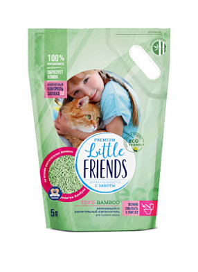 Little Friends наполнитель для кошек комкующийся растительный Tofu Bamboo