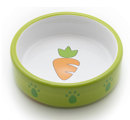 Купить Гоша Миска керамическая для кроликов Морковка