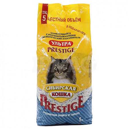 Купить Сибирская кошка наполнитель для кошек комкующийся Ультра prestige 