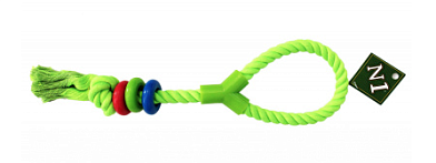 №1 игрушка для собак Грейфер с петлей и цветным кольцом, зеленый