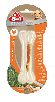 8in1 DELIGHTS Strong S лакомство для собак мелких и средних пород сверхпрочная косточка с куриным мясом