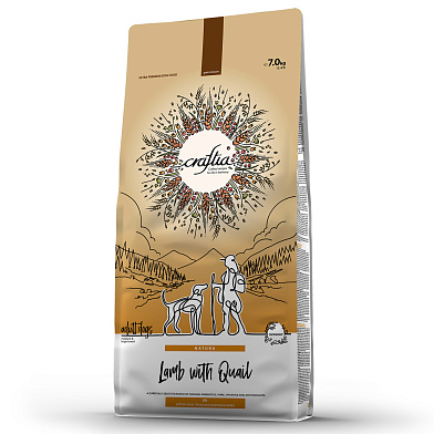 CRAFTIA NATURA сухой корм для взрослых собак средних и крупных пород из ягненка с перепелкой
