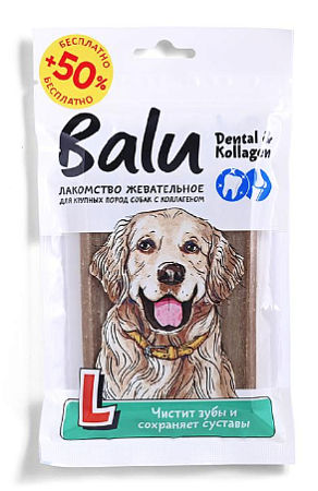 Купить balu жевательное лакомство для собак крупных пород палочки для чистки зубов с коллагеном