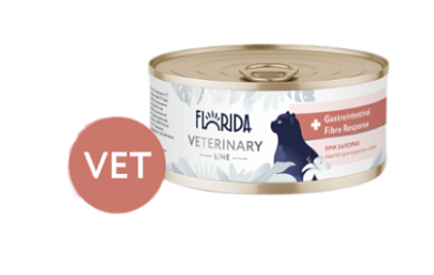 Florida vet Gastrointestinal Fibre Response, консервы для взрослых кошек при запорах