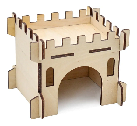 Купить zooexpress домик для грызунов из фанеры Замок, малый