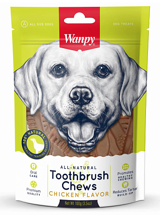 Купить wanpy dog лакомство для собак зубные щетки со вкусом курицы