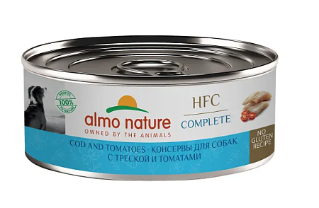 Купить almo nature (hfc, complete, cod and tomatoes) Консервы для собак и щенков с треской и томатами в бульоне