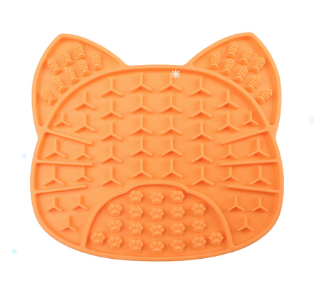 Купить triol лизательный коврик для медленного поедания, Кот силиконовый, оранжевый для кошек и собак