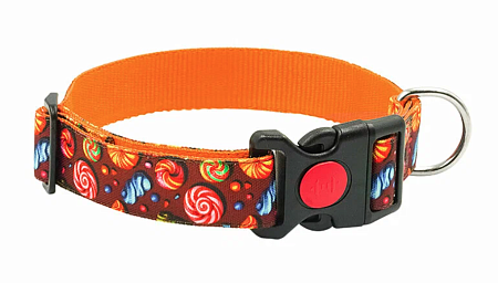 Купить art line ошейник для собак капрон c принтом карамель, фастекс