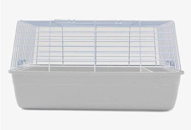№1 клетка с кормушкой для сена для кроликов серая