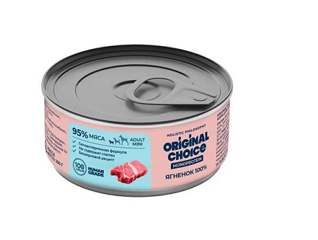 Купить original choice monoprotein adult mini консервы для собак мелких пород ягненок 100%