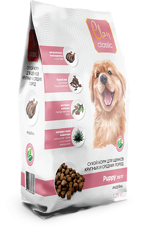 Купить clan classic puppy-30/17 сухой корм для щенков крупных и средних пород с индейкой