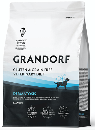 Купить grandorf veterinary diet dog dermatosis полнорационный диетический корм для собак с заболеваниями кожи
