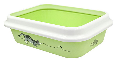 Купить zooexpress туалет "leader" для кошек с рамкой и рисунком 