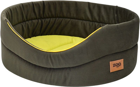 Купить zooexpress лежанка овальная для собак и кошек "Ампир", мебельная ткань (оливковый/зеленый)