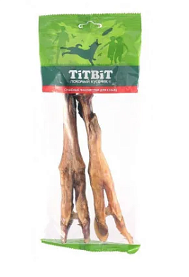 TiTBiT лакомство для собак нога баранья, вяленые, 2шт