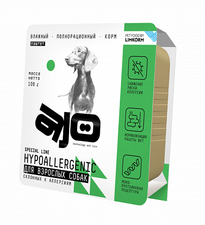 Купить ajo dog hypoallergenic влажный корм для взрослых собак всех пород склонных к аллергиям (ламистер)