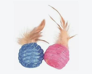 PetStar игрушка для кошек мячик с пером