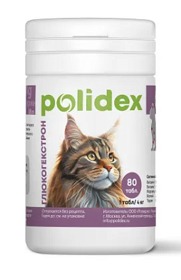 Polidex Глюкогекстрон кормовая добавка для кошек для востановления хрящевой ткани