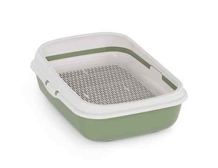 Купить alta Лоток для кошек "Юта" с бортиком, сеткой оливковый