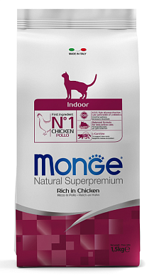 Monge Cat Daily Line Indoor Сухой корм для домашних кошек, из курицы