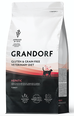 Grandorf Veterinary Diet Cat Hepatic полнорационный диетический сухой корм для кошек, для поддержания функции печени при ХПН