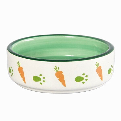 Homepet миска для мелких грызунов керамическая бело зеленая 