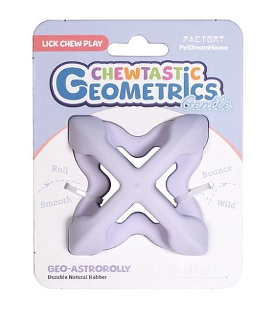 Купить petdreamhouse игрушка интерактивная для собак из натурального каучука chewtastic geometrics geo-astroroll лаванда
