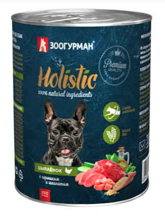 Купить Зоогурман консервы для собак "holistic" цыпленок с горошком и шпинатом