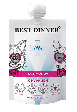 Best Dinner Vet Profi Recovery влажный корм для собак и кошек при истощениии и выздоровлении (пауч с крышкой)