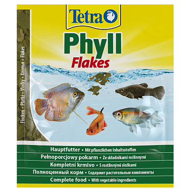 Tetra Phyll корм для всех видов рыб растительные хлопья (sachet)