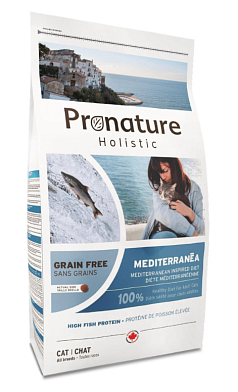 Pronature Holistic Средиземноморское меню сухой беззерновой корм для кошек всех возрастов с сельдью и лососем